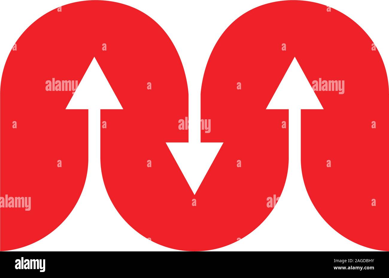letter m flow arrow process symbol logo vector Stock Vector