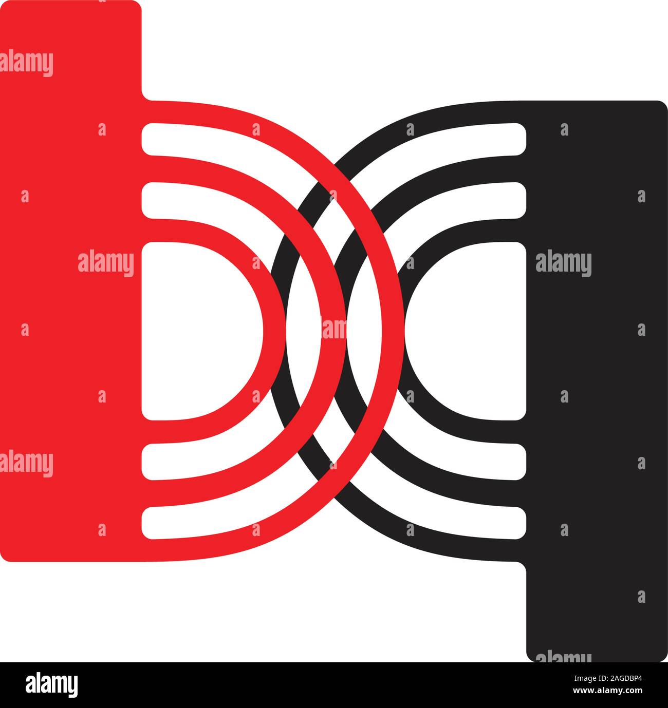 letter bq stripes geometric simple logo vector Stock Vector