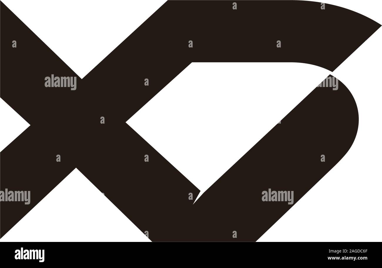 letter xv linked geometric logo vector Stock Vector