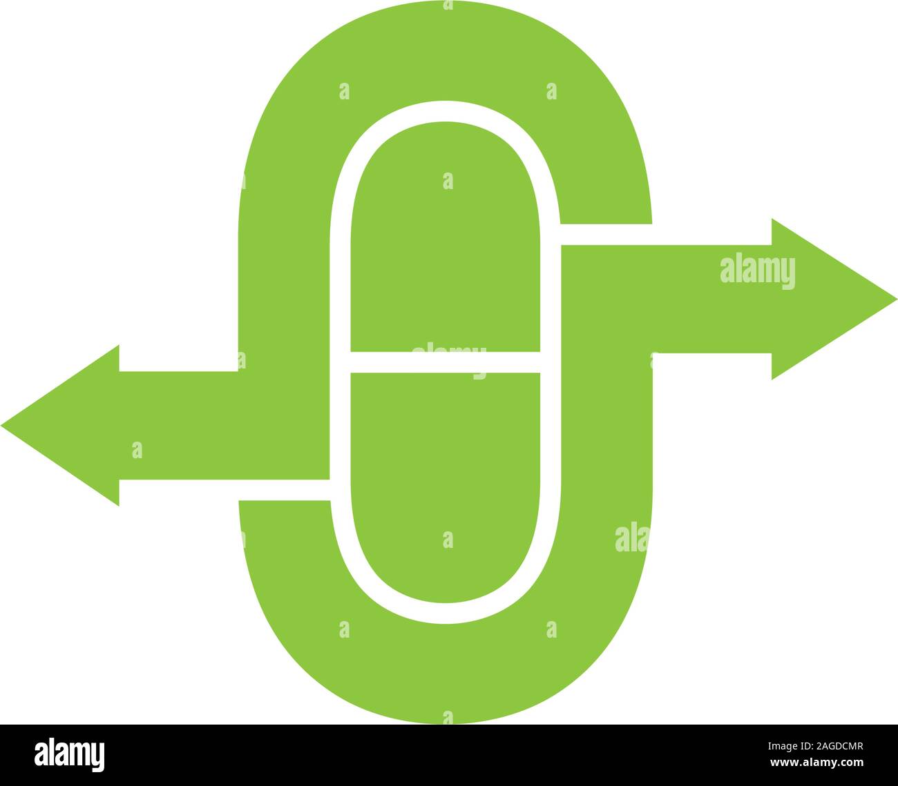 letter rj capsule arrow shape logo vector Stock Vector