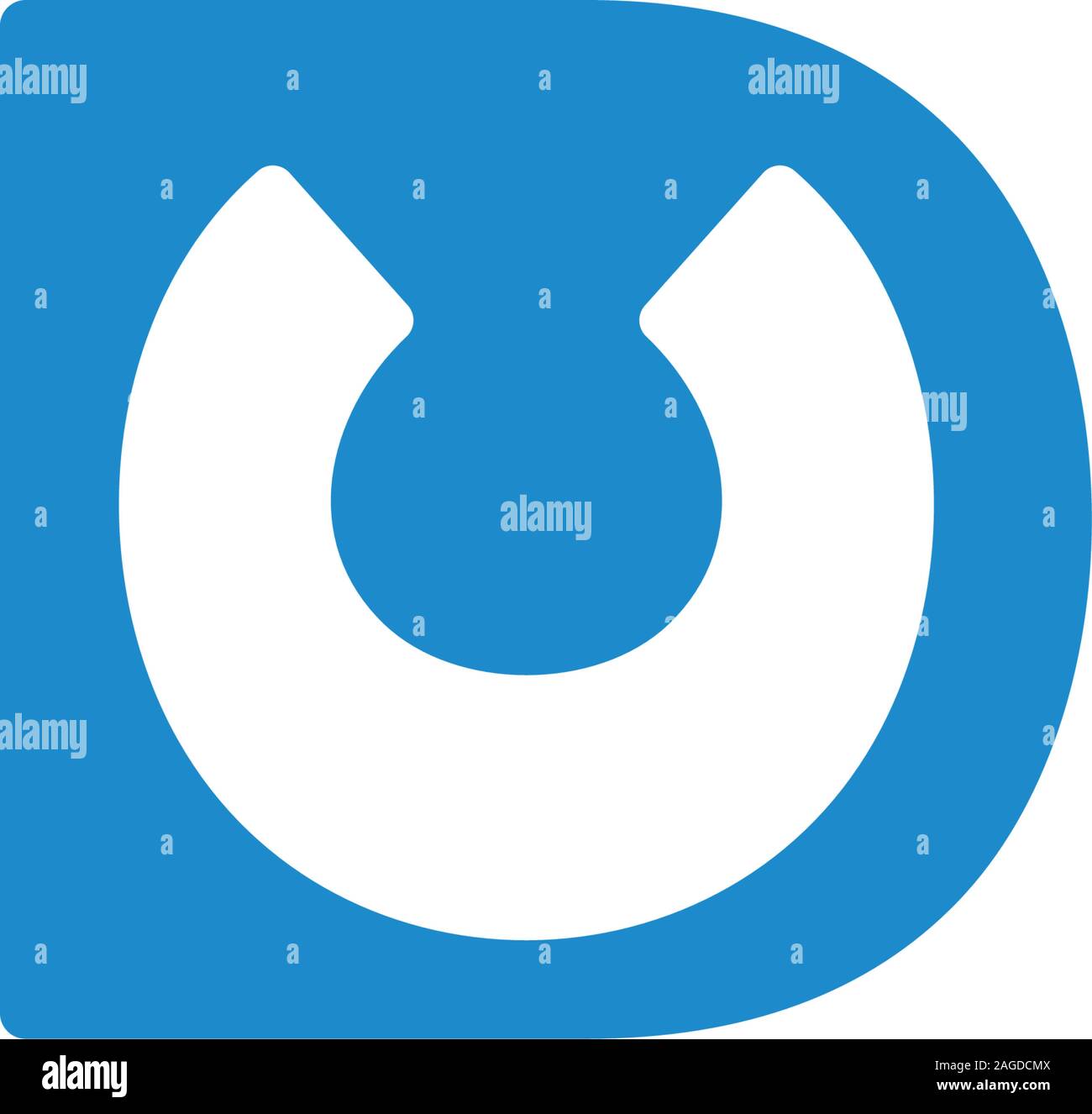 abstract letter du simple negative space logo vector Stock Vector