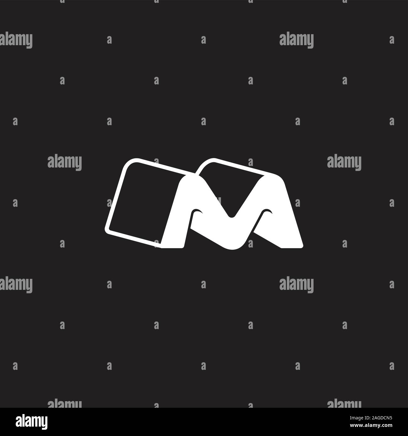 letter m 3d tunnel shape symbol logo vector Stock Vector
