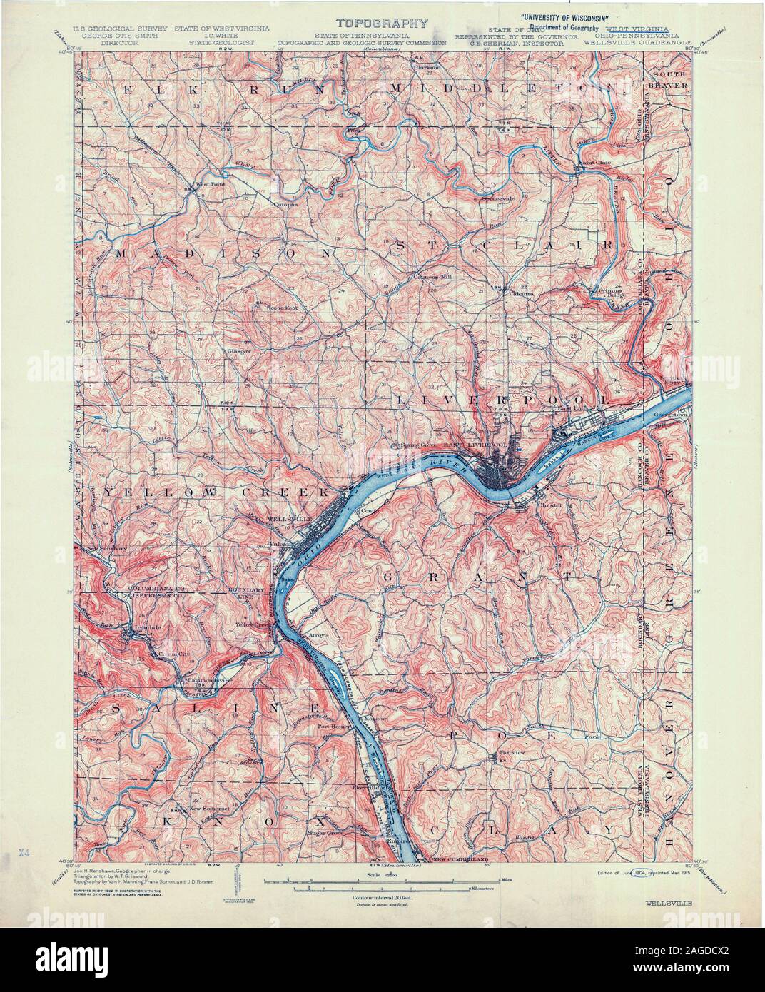 Map of wellsville ohio hires stock photography and images Alamy