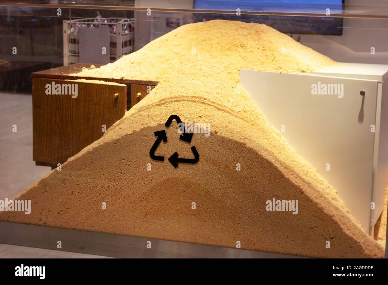 sawdust recycled material eco furniture restored replacement of new