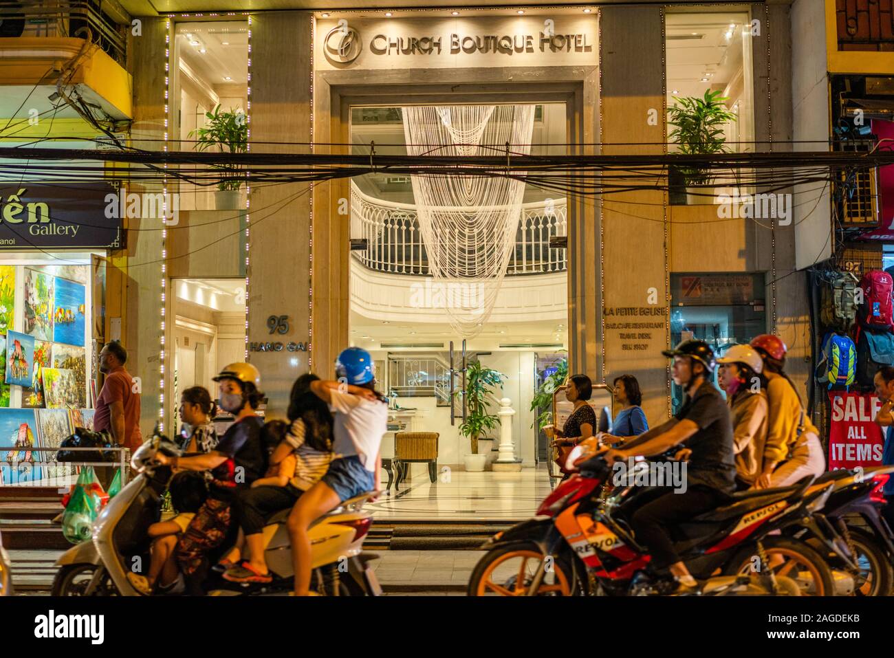 HANOI, VIETNAM - Oct 22, 2019: A group of people riding cool motorcycles in Hanoi, Vietnam Stock Photo