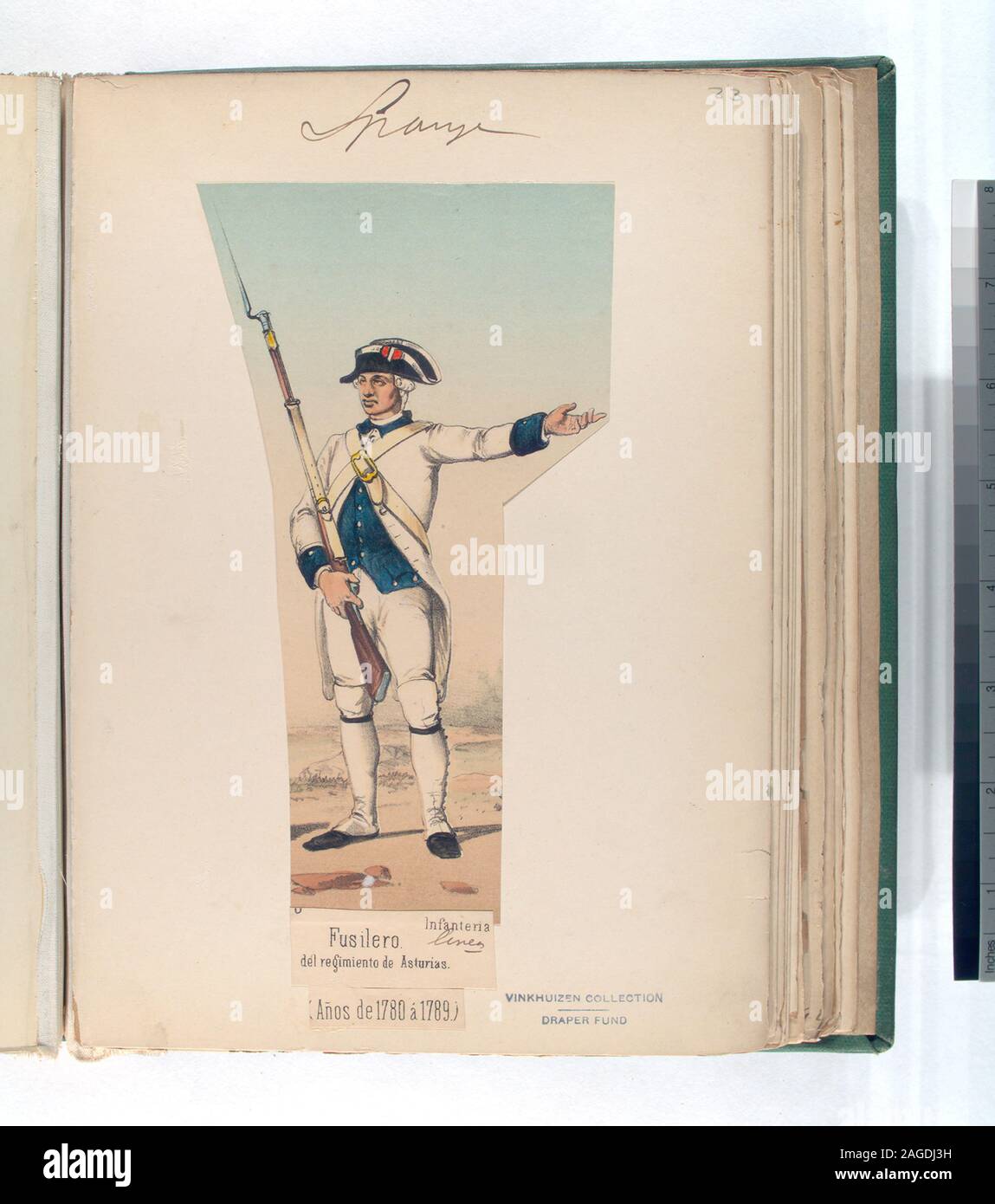 Draper Fund; Infanteria de linea. Fusilero, del regimiento de Asturias.  (Años de 1780 á 1789). Stock Photo