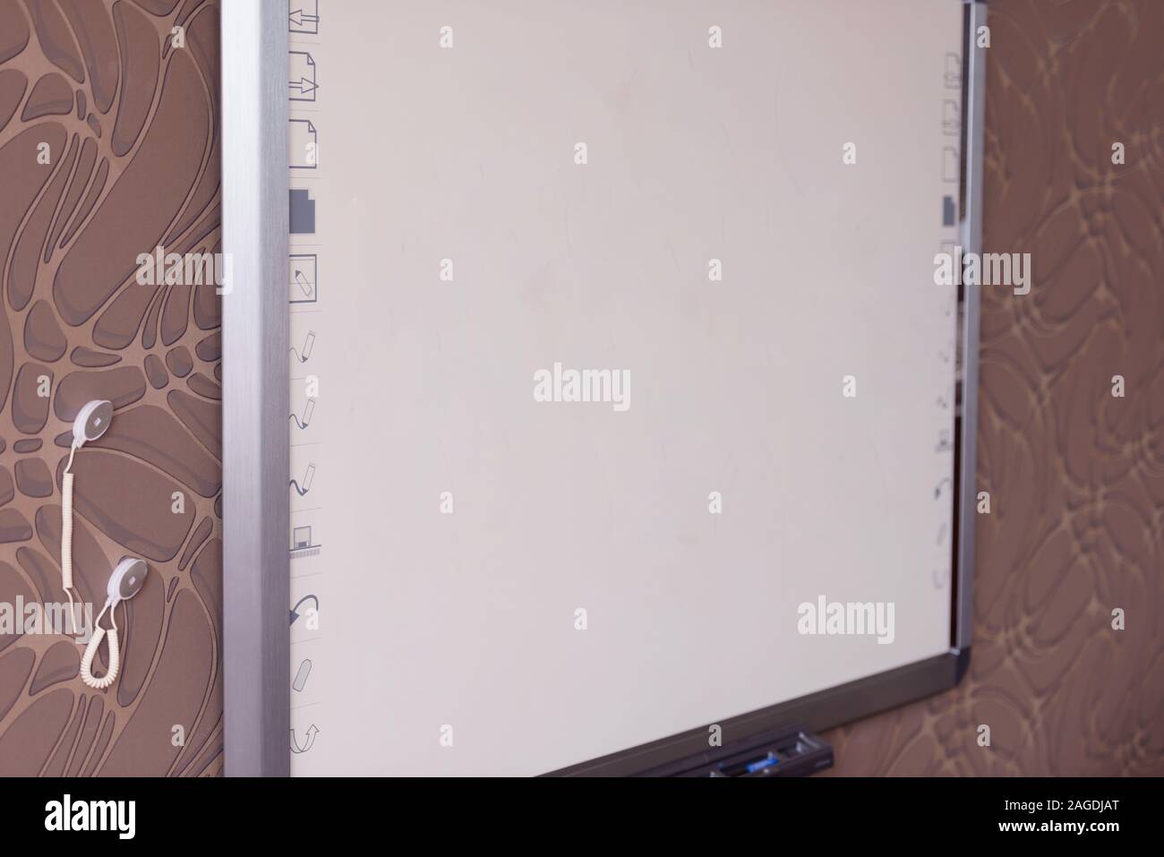 Smart board in the classroom. Interactive board. Stock Photo