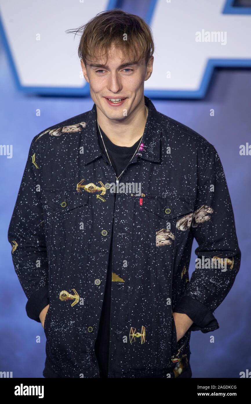 London, UK. 18th Dec, 2019. LONDON, ENGLAND - DECEMBER 18: Sam Fender attends the European Premiere of 'Star Wars: The Rise of Skywalker' at Cineworld Leicester Square on December 18, 2019 in London, England. Credit: Gary Mitchell, GMP Media/Alamy Live News Stock Photo