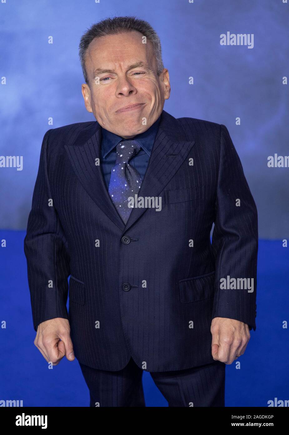 London, UK. 18th Dec, 2019. LONDON, ENGLAND - DECEMBER 18: Warwick Davis attends the European Premiere of 'Star Wars: The Rise of Skywalker' at Cineworld Leicester Square on December 18, 2019 in London, England. Credit: Gary Mitchell, GMP Media/Alamy Live News Stock Photo