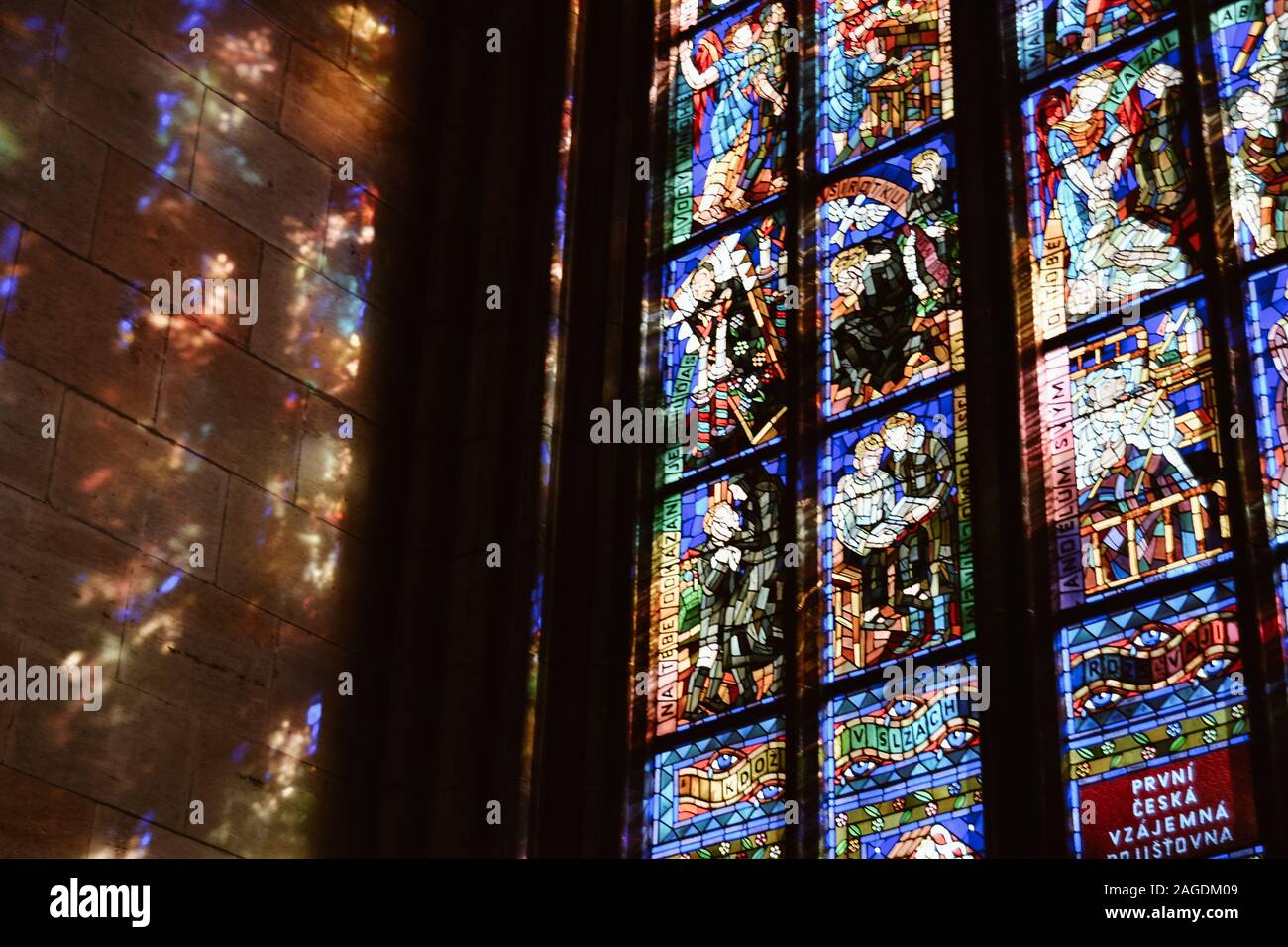 Evening light through stained glass hires stock photography and images