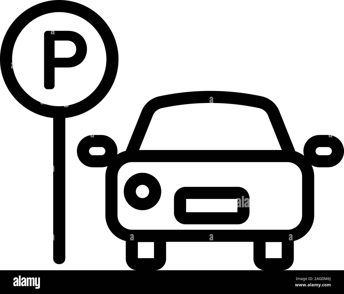 Parking space icon vector. Isolated contour symbol illustration Stock  Vector Image & Art - Alamy