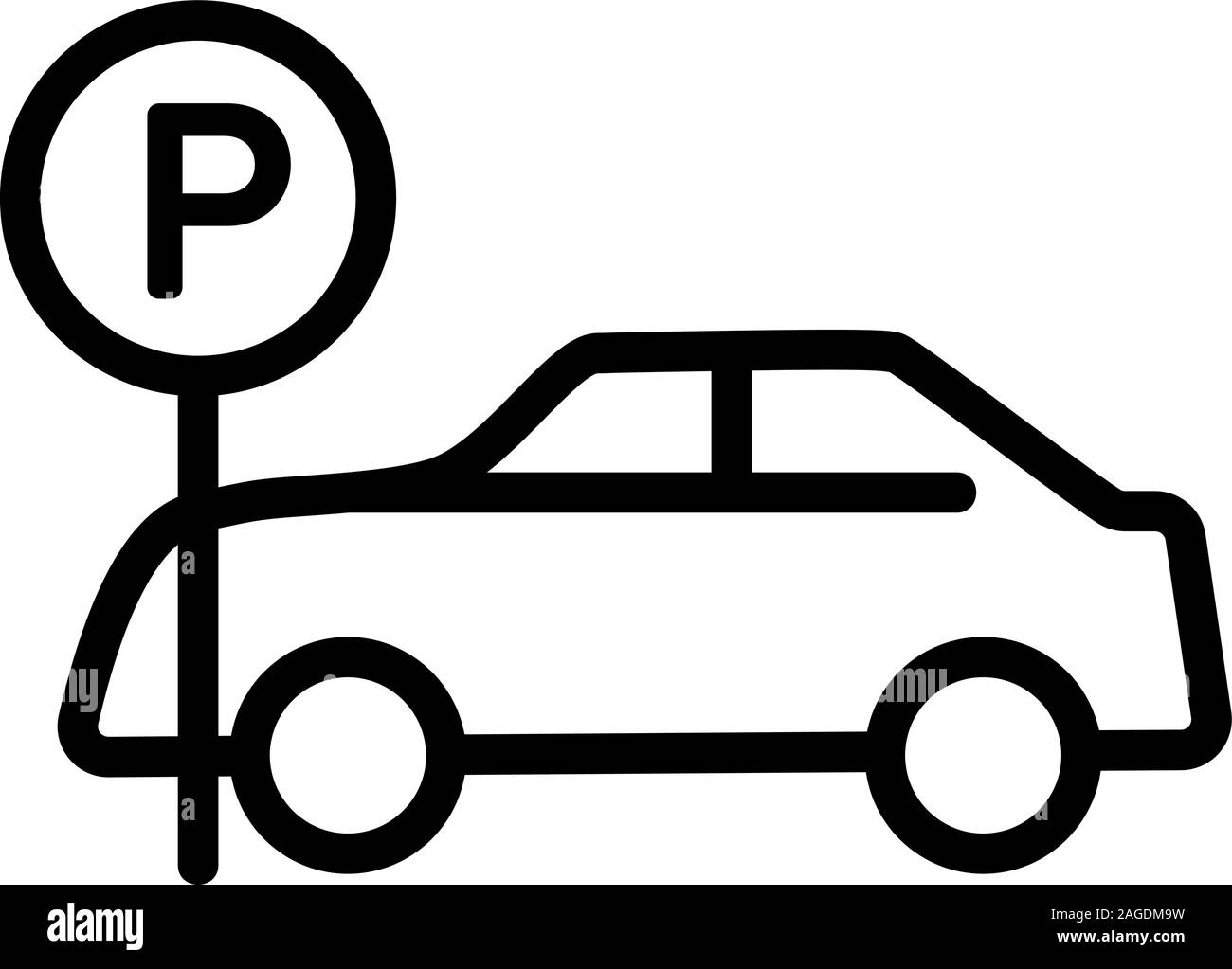 Parking space icon vector. Isolated contour symbol illustration Stock