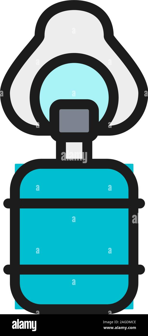 Artificial ventilation bag flat color line icon. Isolated on white background Stock Vector