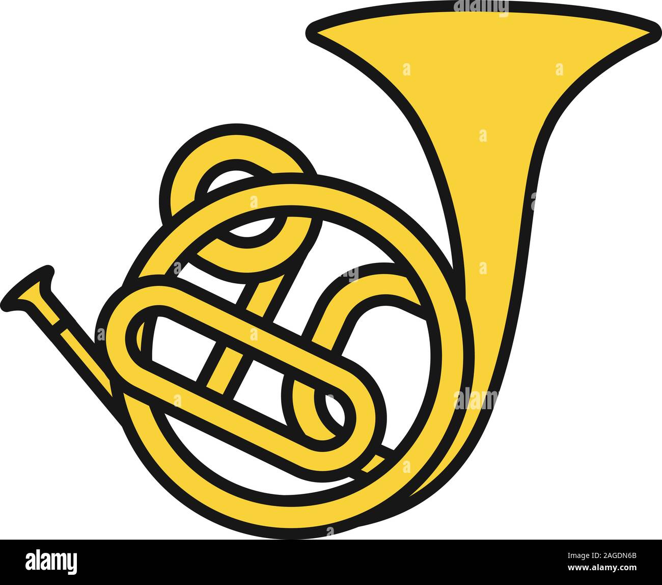 French horn color icon. Isolated vector illustration Stock Vector Image &  Art - Alamy