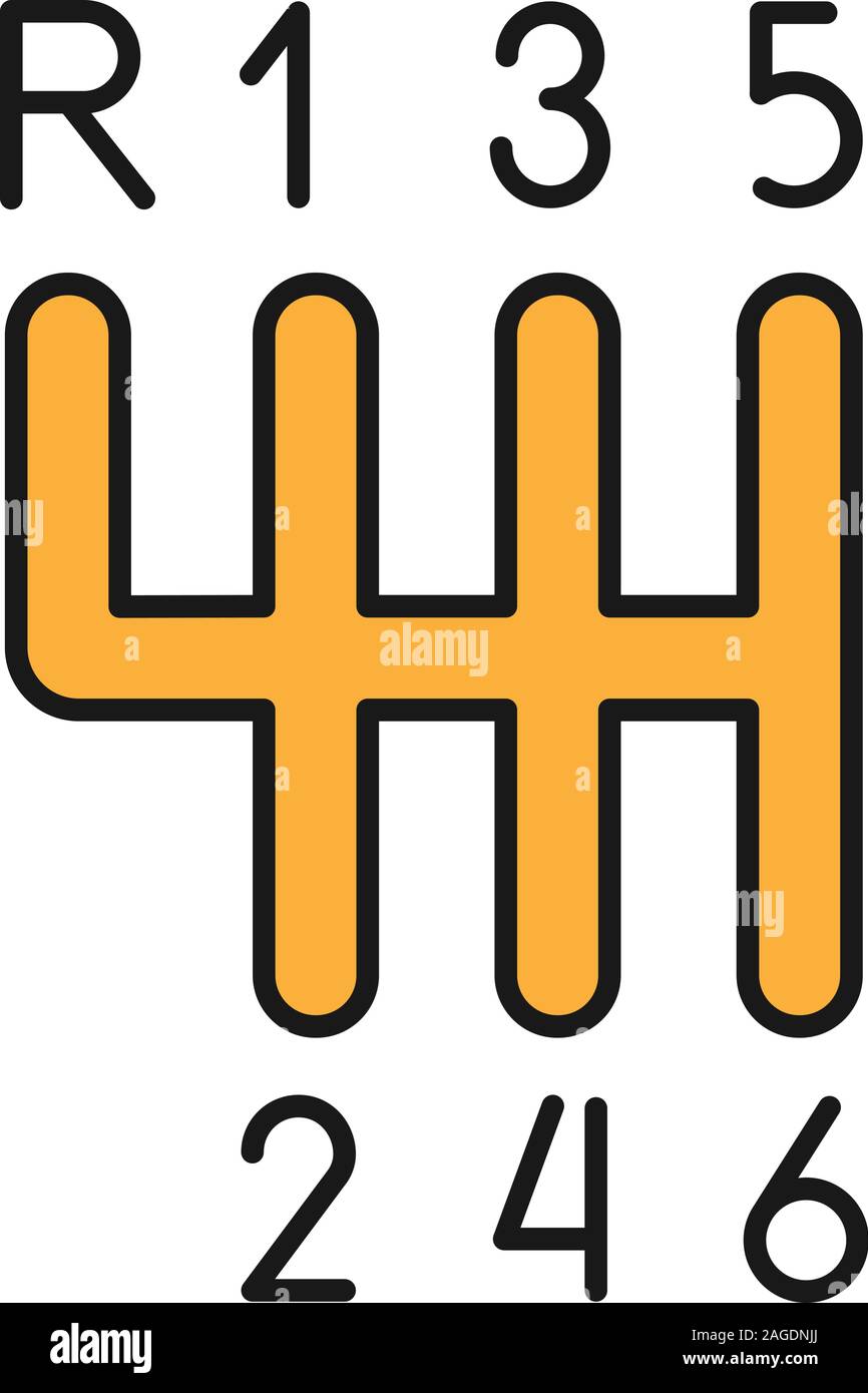 Gear stick color icon. Gearshift. Isolated vector illustration Stock