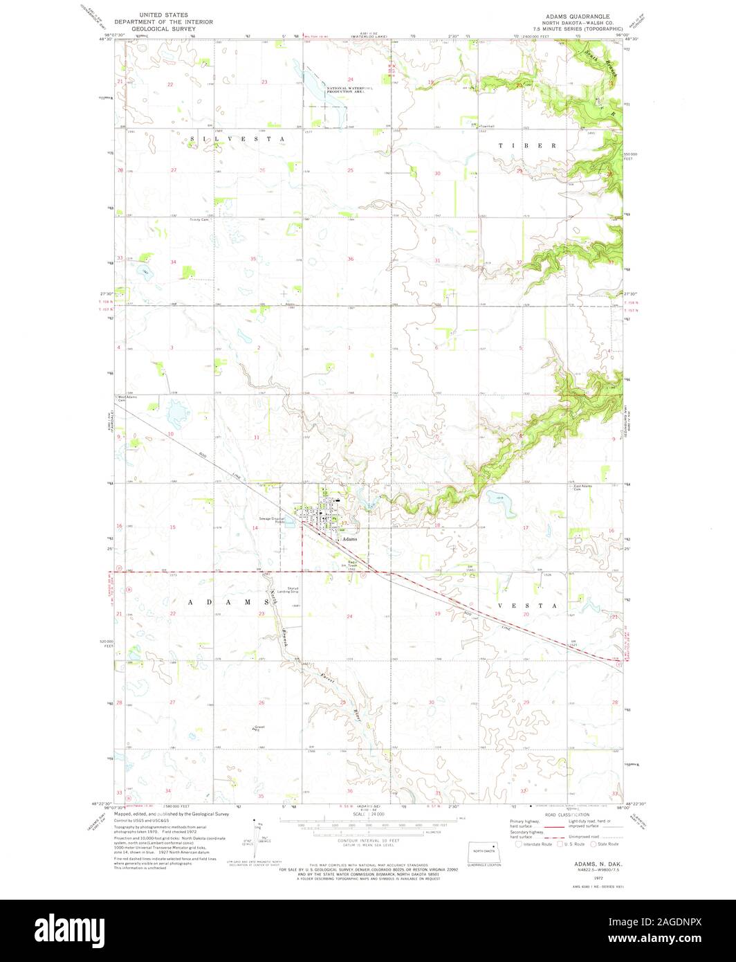 Map of adams north dakota hires stock photography and images Alamy