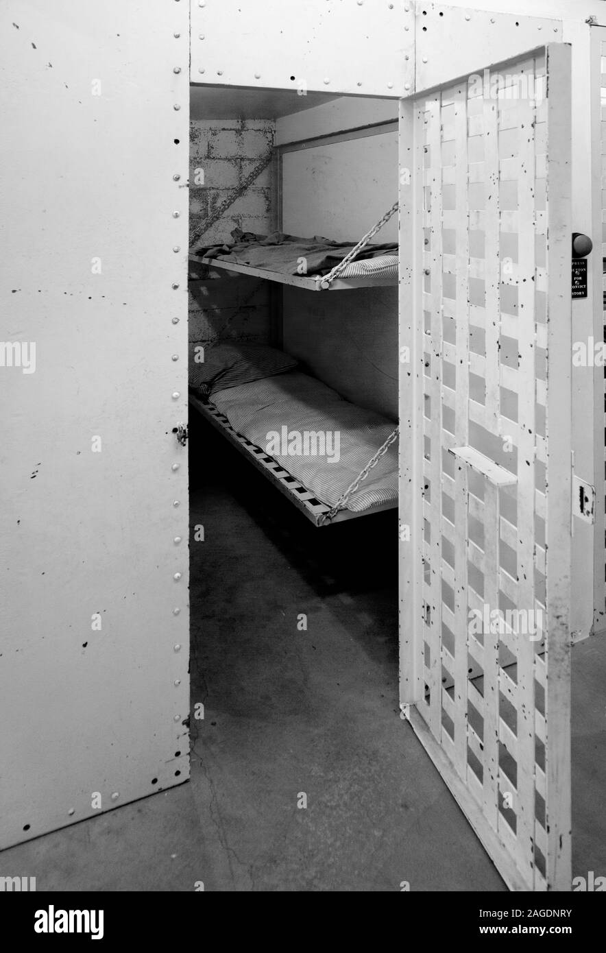 Iron jail cell at old Fort Walla Walla, Washington, USA, 2015 Stock