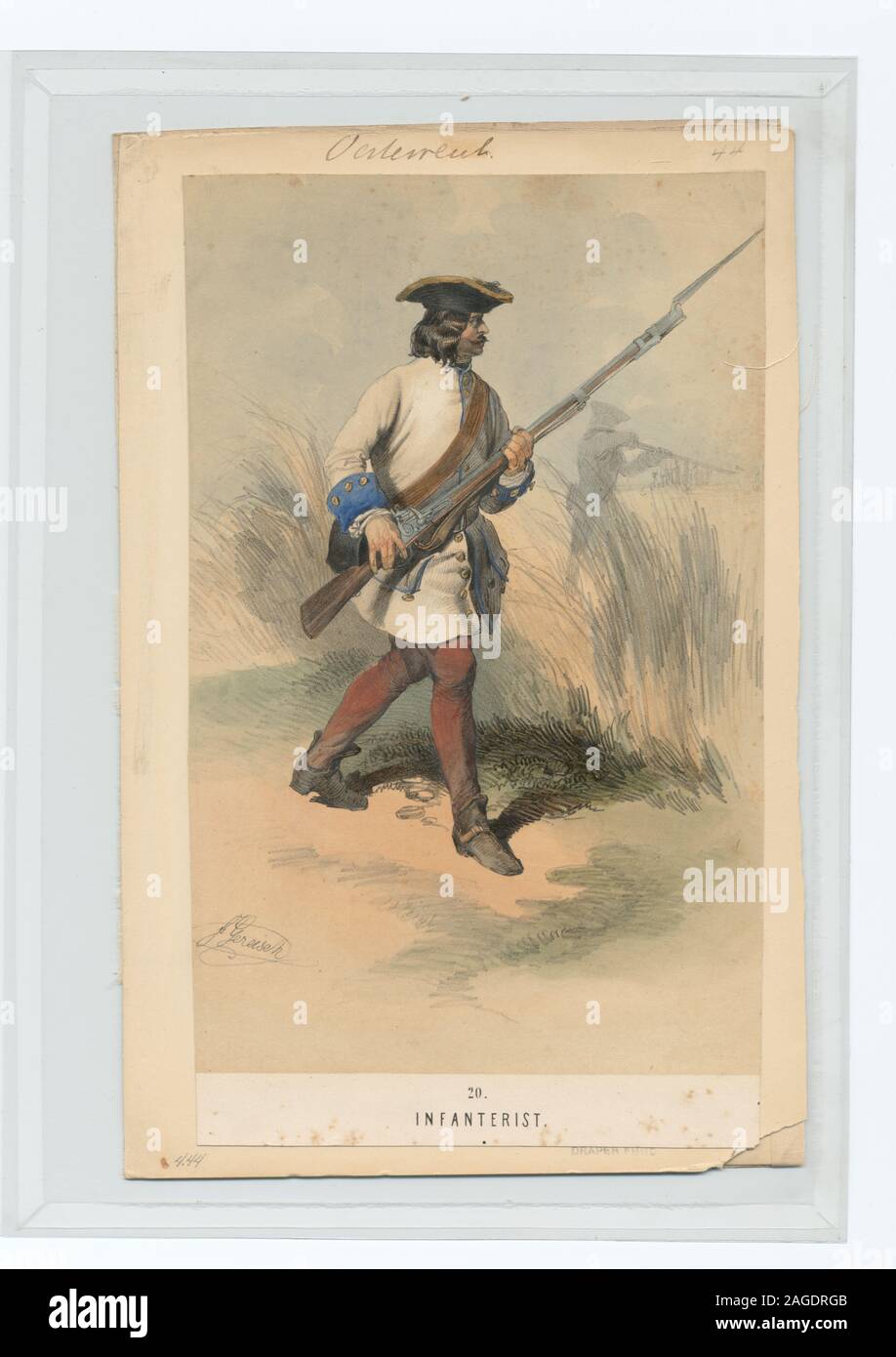 Ownership : Draper Fund Infantryman, 1720 (Gerasch); Infanterist Stock Photo