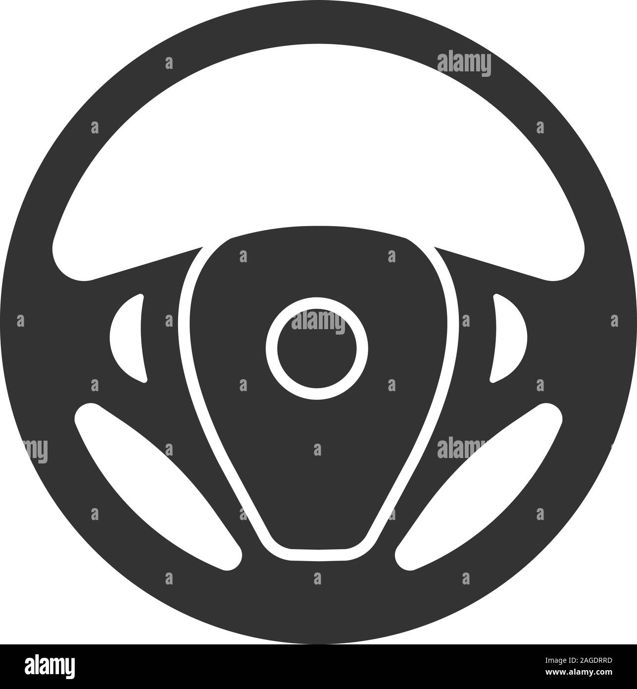 Car rudder glyph icon. Steering wheel. Silhouette symbol. Negative ...