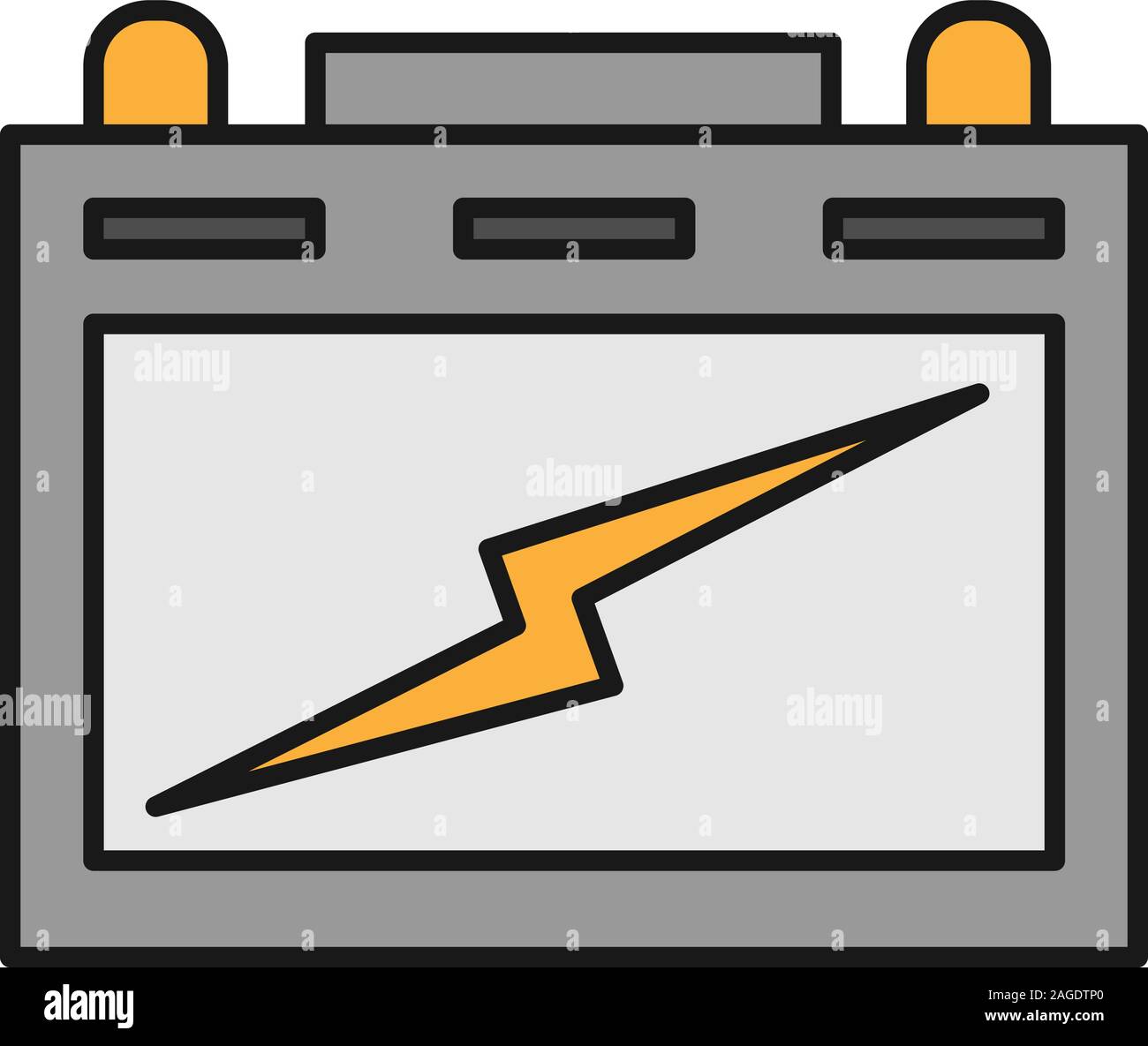 Automotive battery color icon. Lead acid battery. Isolated vector