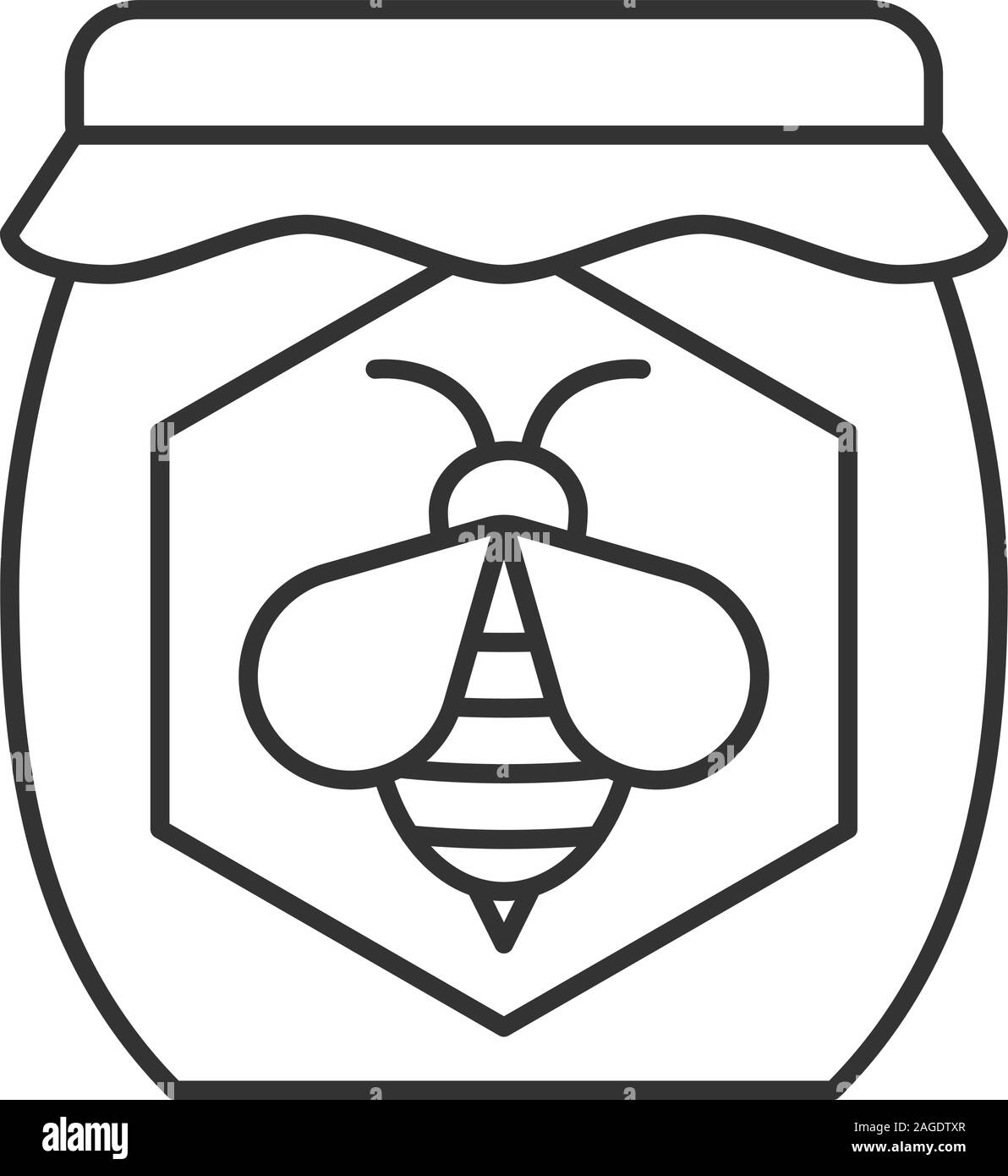 Honey jar linear icon. Thin line illustration. Contour symbol. Vector