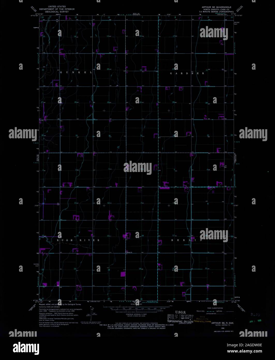 Map of arthur north dakota hires stock photography and images Alamy
