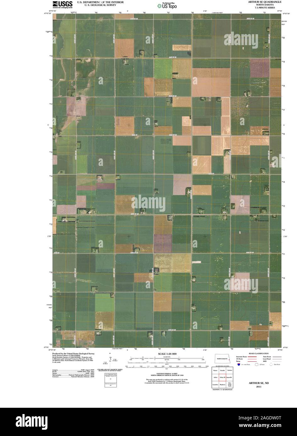 Arthur north dakota map hires stock photography and images Alamy