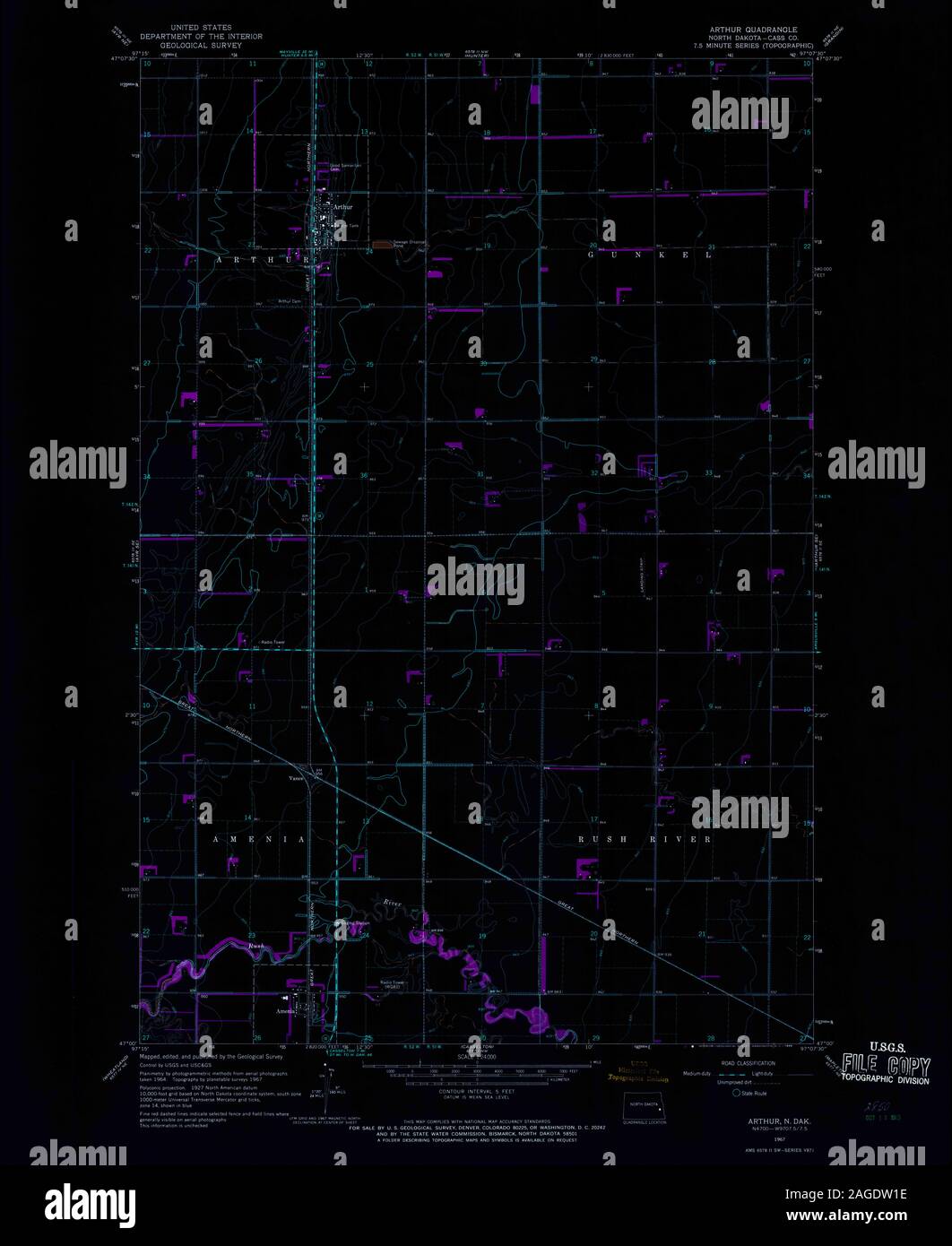 Arthur north dakota map hires stock photography and images Alamy