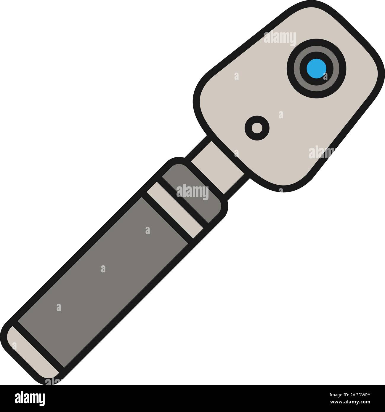 Ophthalmoscope color icon. Funduscopy. Eye examination device. Isolated vector illustration Stock Vector