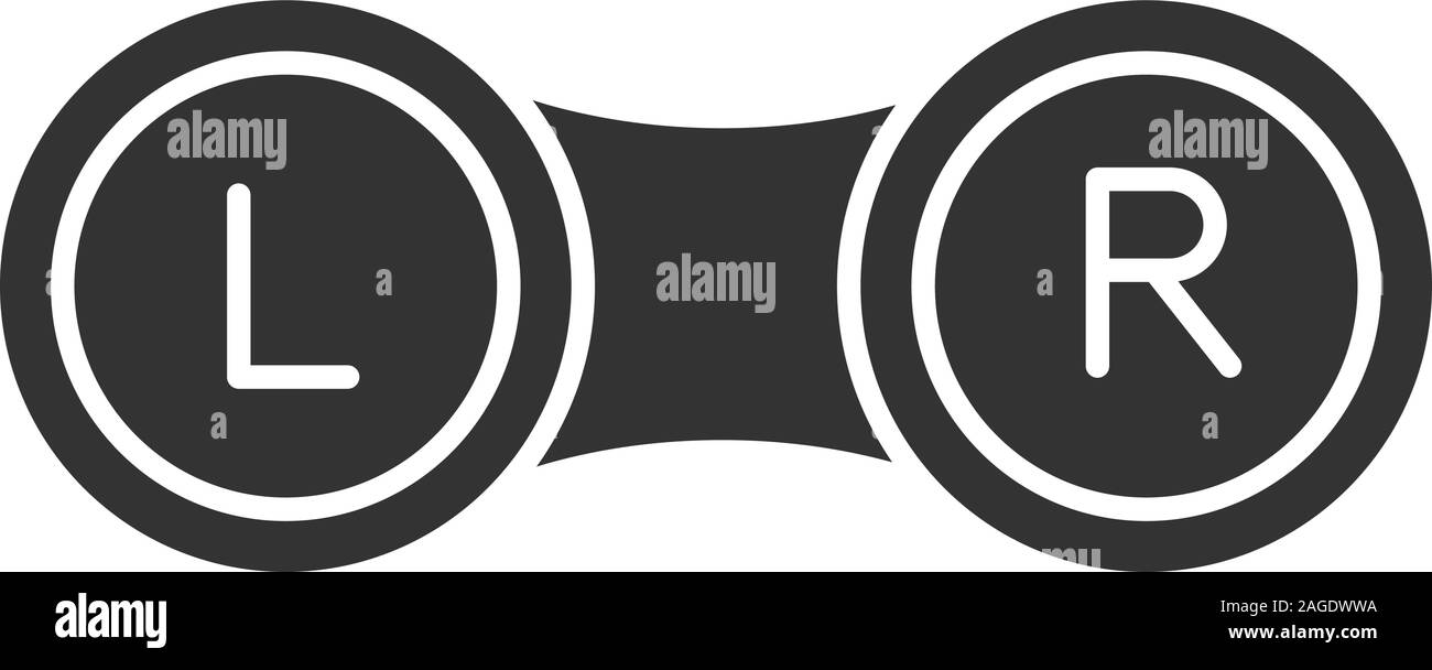 Eye contact lens box glyph icon. Silhouette symbol. Negative space