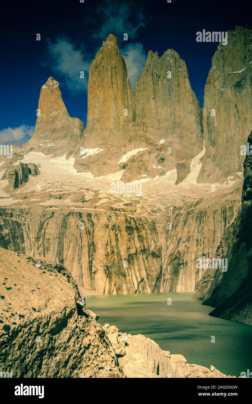 The Torres del Paine is the famous national Park in the very south of