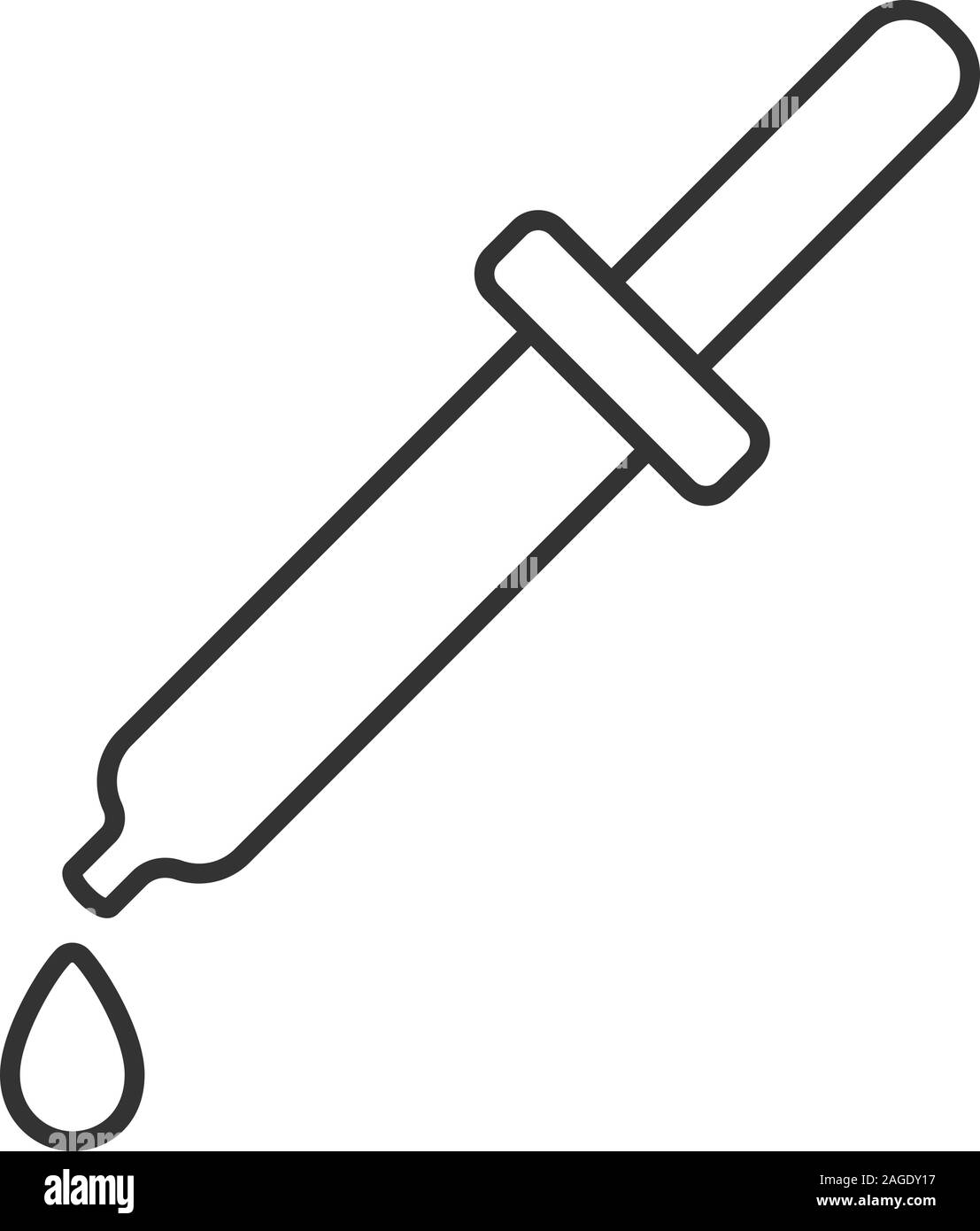 Dropper linear icon. Pipette. Thin line illustration. Nasal or eye