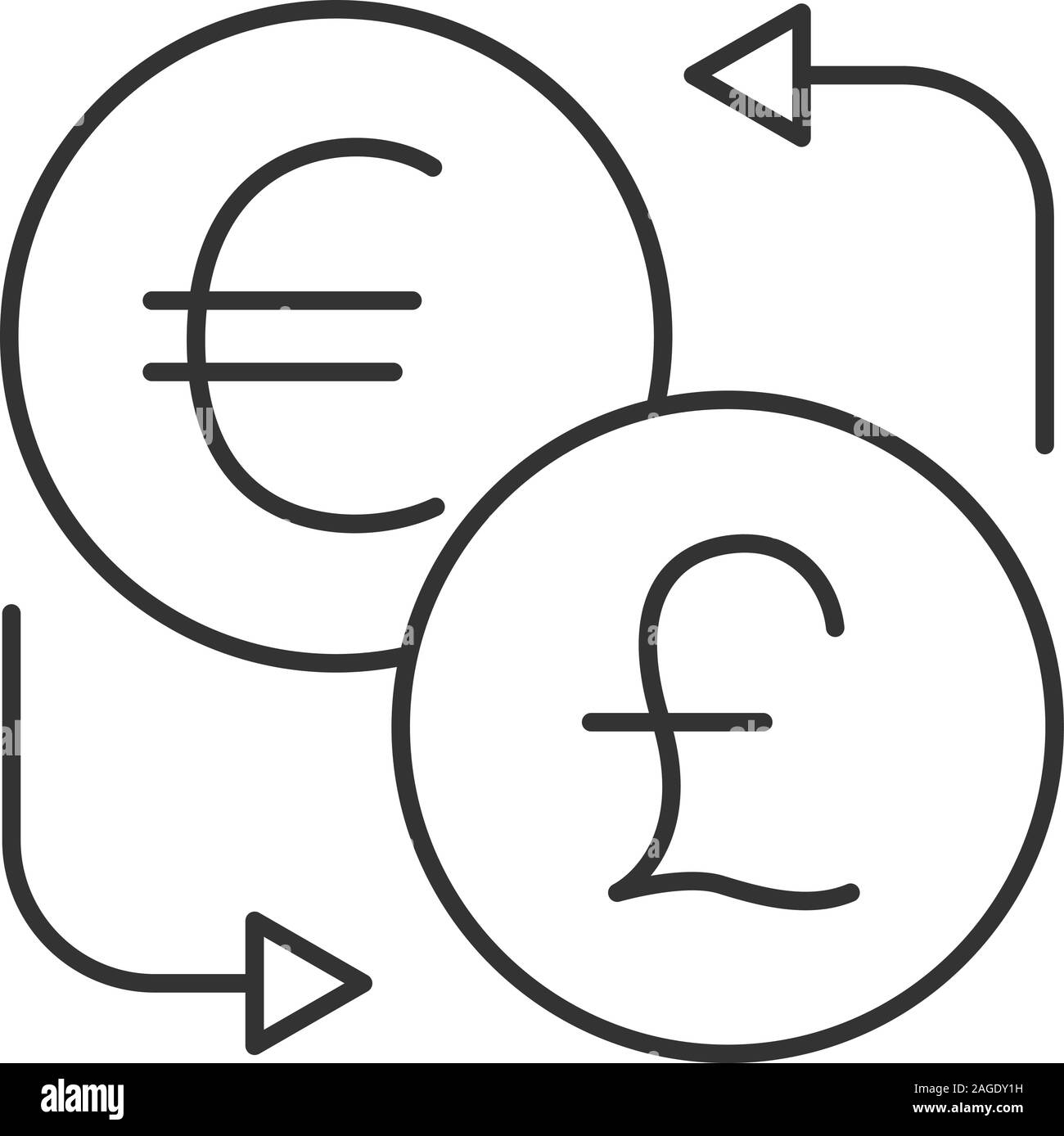 Euro and British pound currency exchange linear icon. Thin line  illustration. Refund. Contour symbol. Vector isolated outline drawing Stock  Vector Image & Art - Alamy