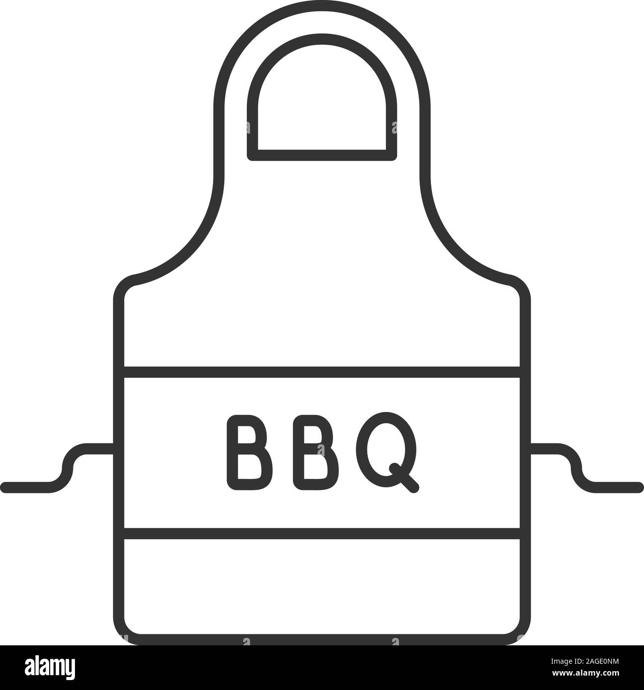 Barbecue apron linear icon. Thin line illustration. Contour symbol ...