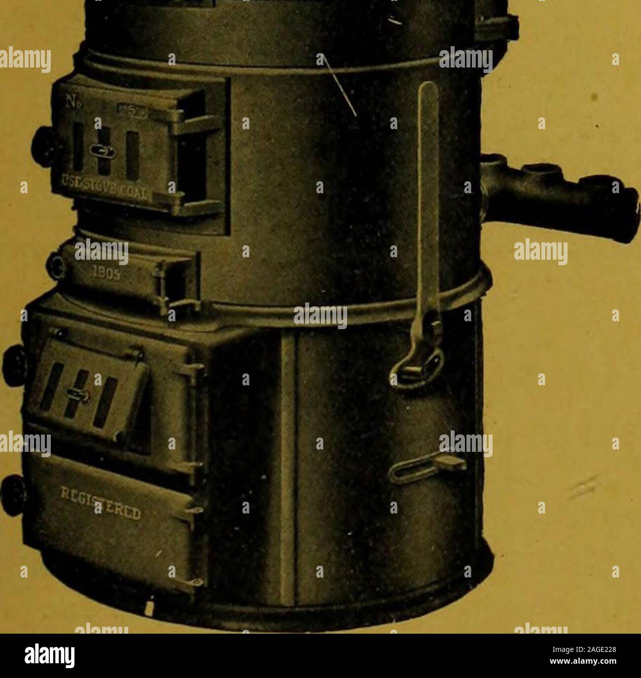 . Mechanical Contracting & Plumbing January-December 1909. NO LESS THAN 20 NEW and EXCLUSIVE FEATURES in the SOVEREIGN BOILER. But we havnt space to enumerate them all here.Let us just note the chief point of merit. The largeness of the first water section, (one-third largerthan any other section). It is directly over the fire and inthe path of the most intense heat, and being so large thereis no chance of water resting in it till it boils— a most im-portant item. In no other boiler is there such rapidityand easy flow of water through the heating sections. Letus send you our booklet dealing wi Stock Photo