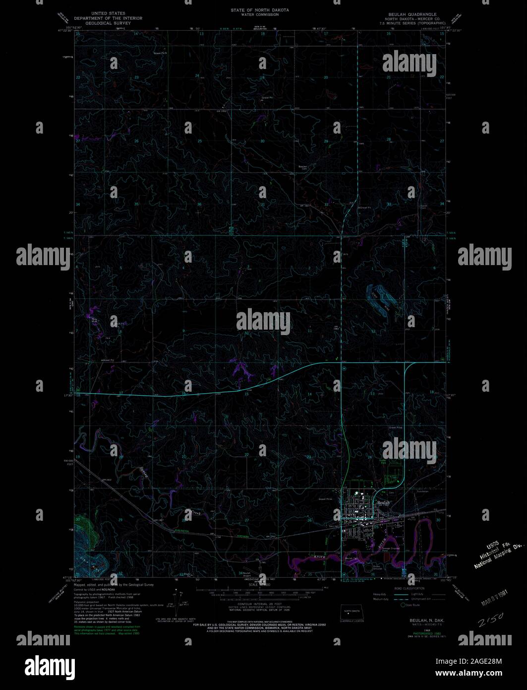 Map of beulah north dakota hires stock photography and images Alamy