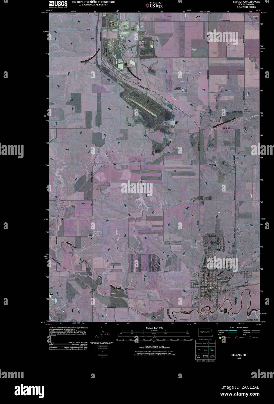 Map Of Beulah North Dakota High Resolution Stock Photography and Images