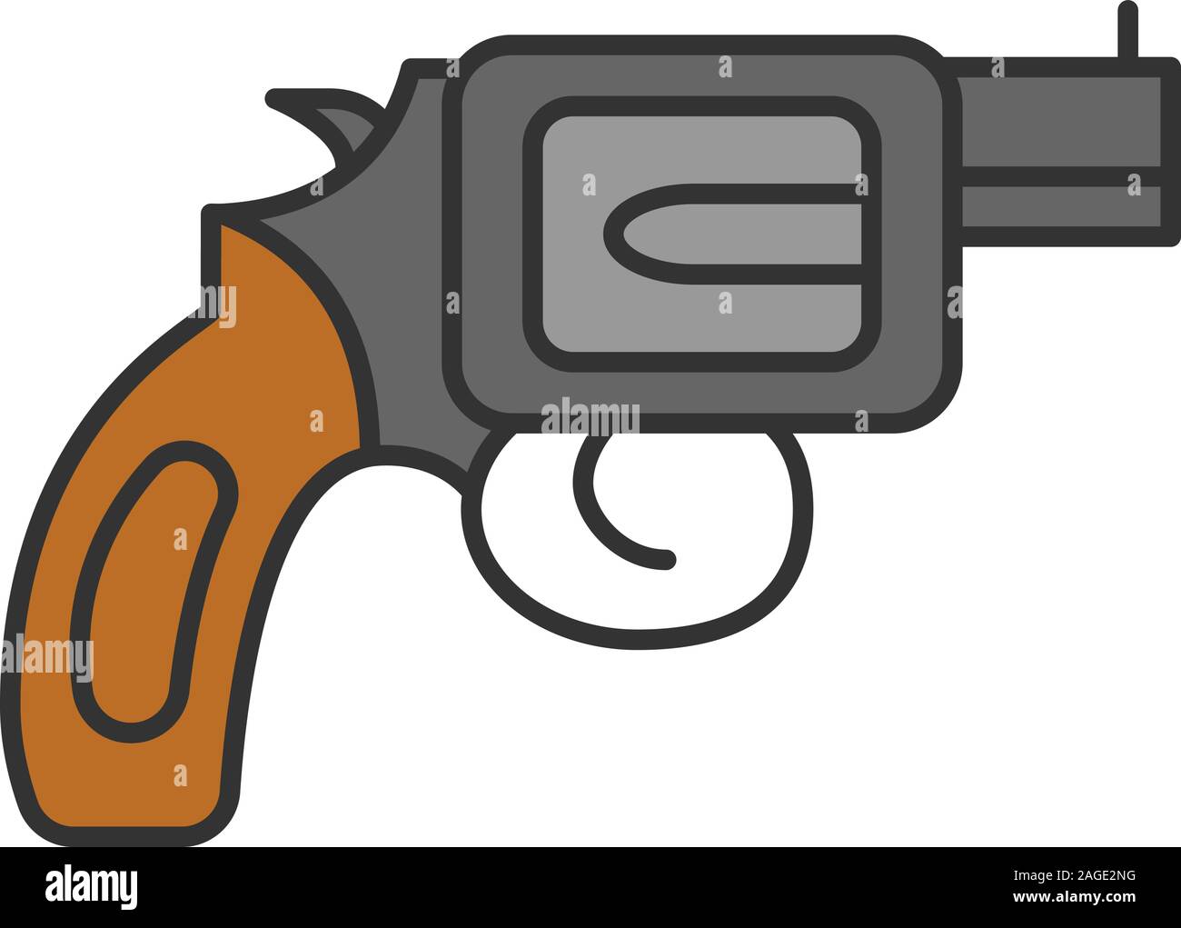 Russian roulette gun, weapon isolated