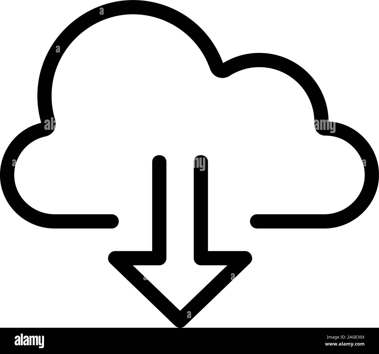 cloud storage icon vector. Isolated contour symbol illustration Stock Vector