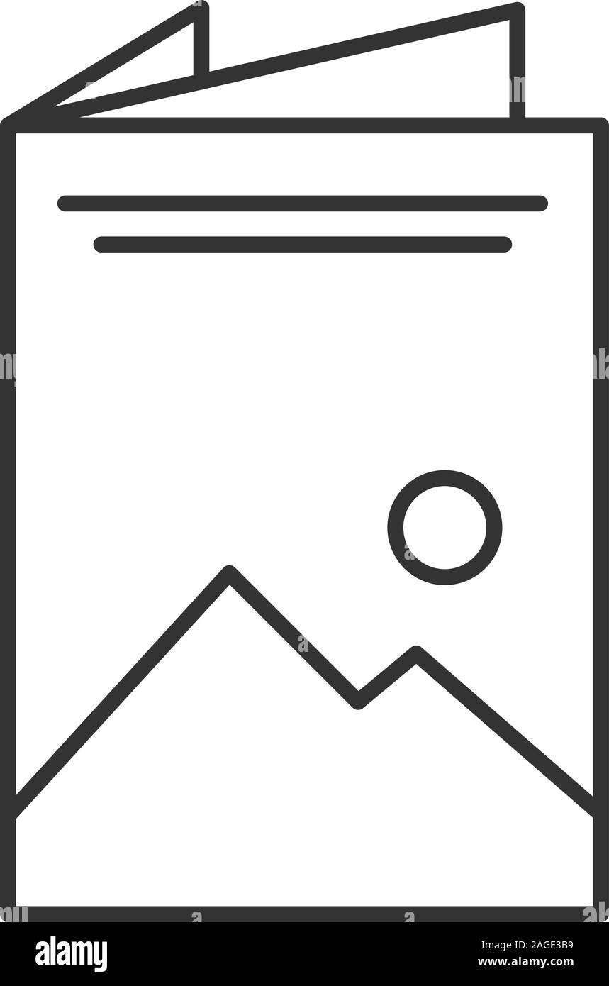 Brochure thin line icon. Catalogue vector illustration isolated on