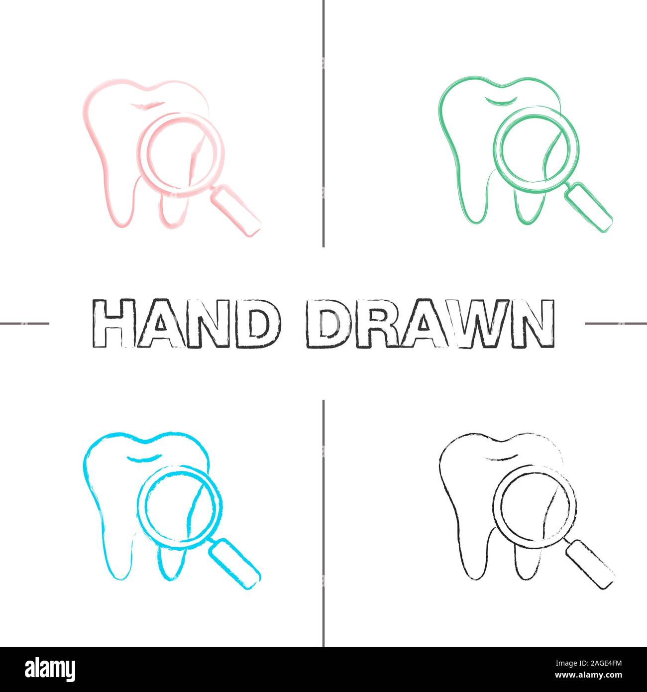 Tooth magnifying glass icons hi-res stock photography and images - Alamy