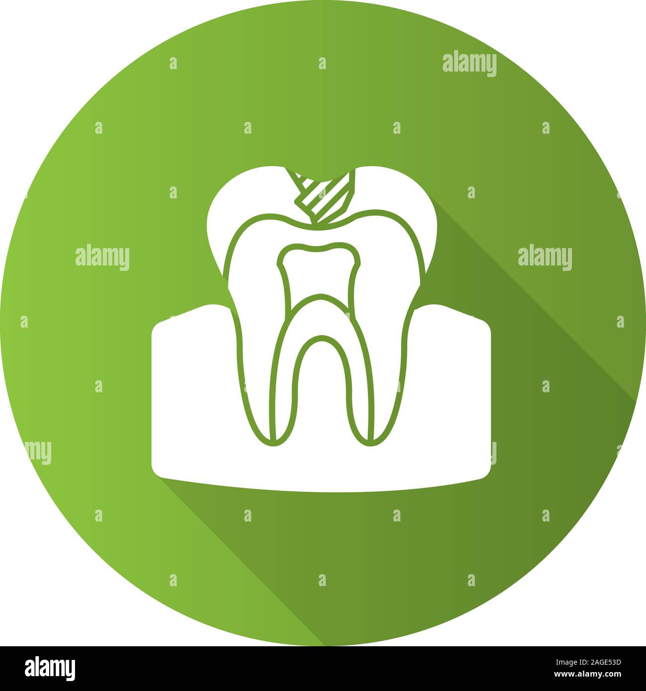 Caries flat design long shadow glyph icon. Healthy teeth. Vector ...