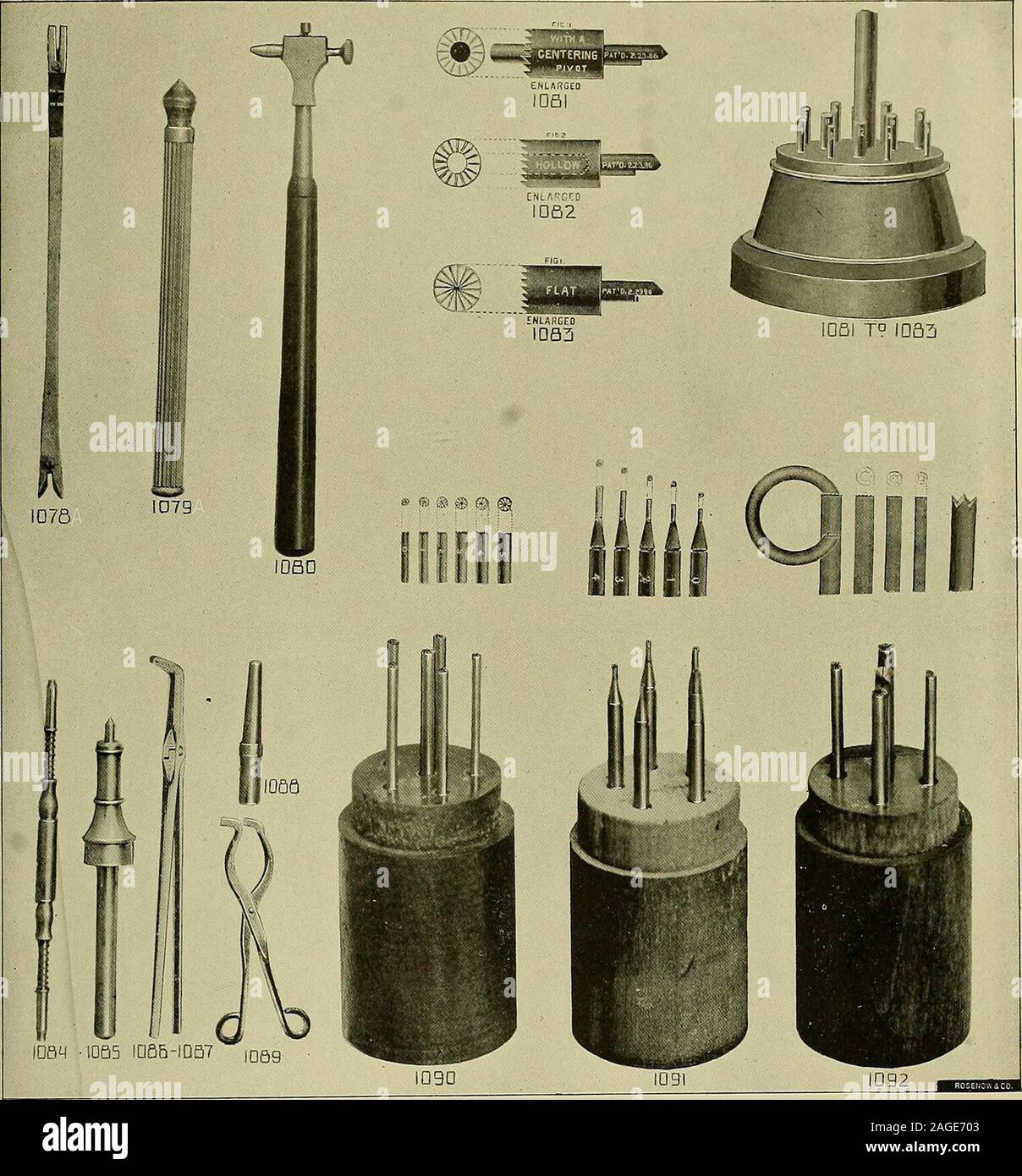 . 20th century catalogue of supplies for watchmakers, jewelers and kindred trades. 1073 ri«aBJM4 1079 COUNTERSINKS. No. 1071. Emery Countersink..., $0.15 No. 1076. Set of 3 Countersinks, tempered $0.50 1072. 15 .. 1077. 6 1.00 • 1073. Set of 6,with revolving top handle.... 1.50 „ ^Q^g  .. ., g^ „ with handle in box 4.00 1074. 23 Countersinks, with handle in box 3.50 1075. Assorted Countersinks, nickel-plated . .50 1079. 10 2.25 ( Chalk Bottles see Classification B Clamps, Ring see Classification E Countershafts see Classification L Index: iCharcoal S Repair... S Covers, Movement. M (Chuck Stan Stock Photo