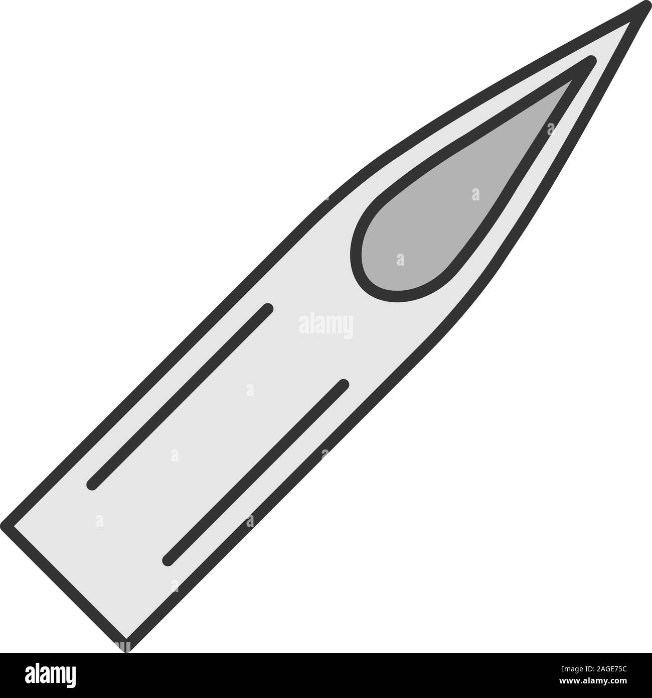 Tattoo needle tip color icon. Isolated vector illustration Stock Vector