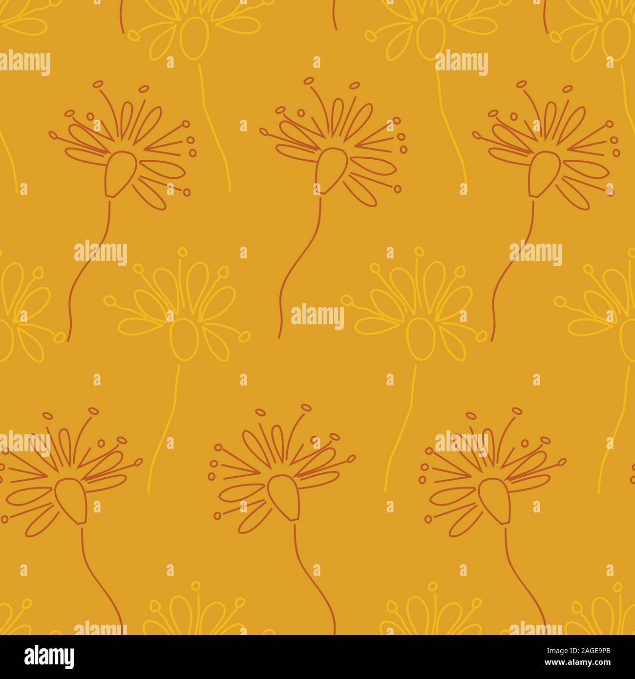 Doodle Floral pattern vector seamless flowers surface pattern design Stock Vector