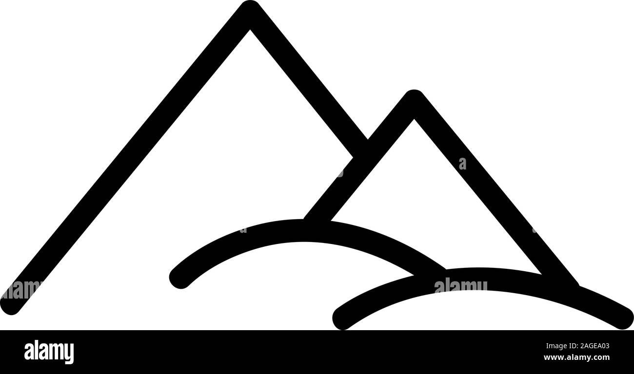 Mountain icon vector. Isolated contour symbol illustration Stock Vector ...