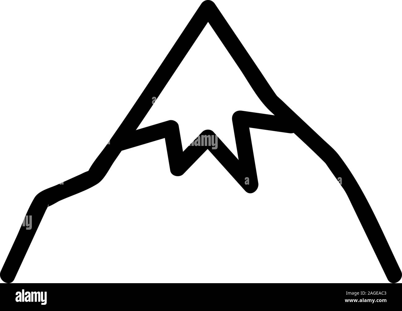 Mountain icon vector. Isolated contour symbol illustration Stock Vector ...