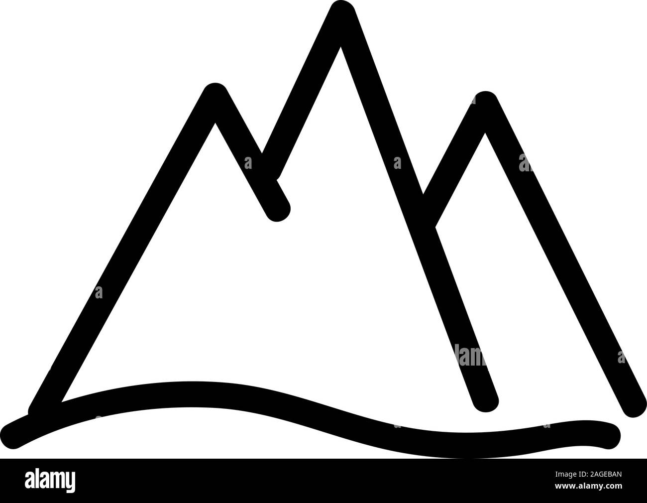 Mountain icon vector. Isolated contour symbol illustration Stock Vector ...