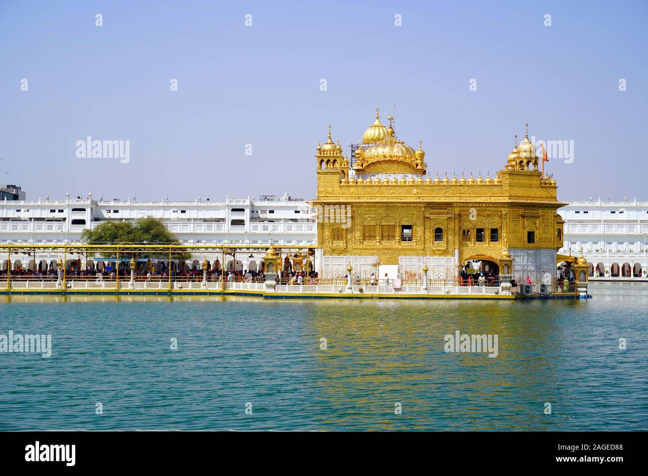 Amritser, Punjab / India - May 30 2019: The Harmandar Sahib also known as Darbar Sahib, is a Gurdwara located in the city of Amritsar, Punjab, India. Stock Photo