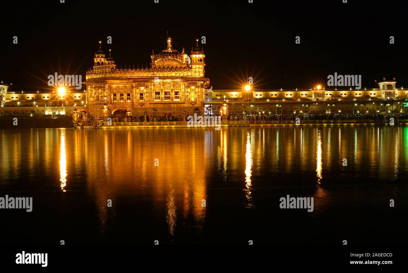 Amritser, Punjab / India - May 30 2019: The Harmandar Sahib also known as Darbar Sahib, is a Gurdwara located in the city of Amritsar, Punjab, India. Stock Photo